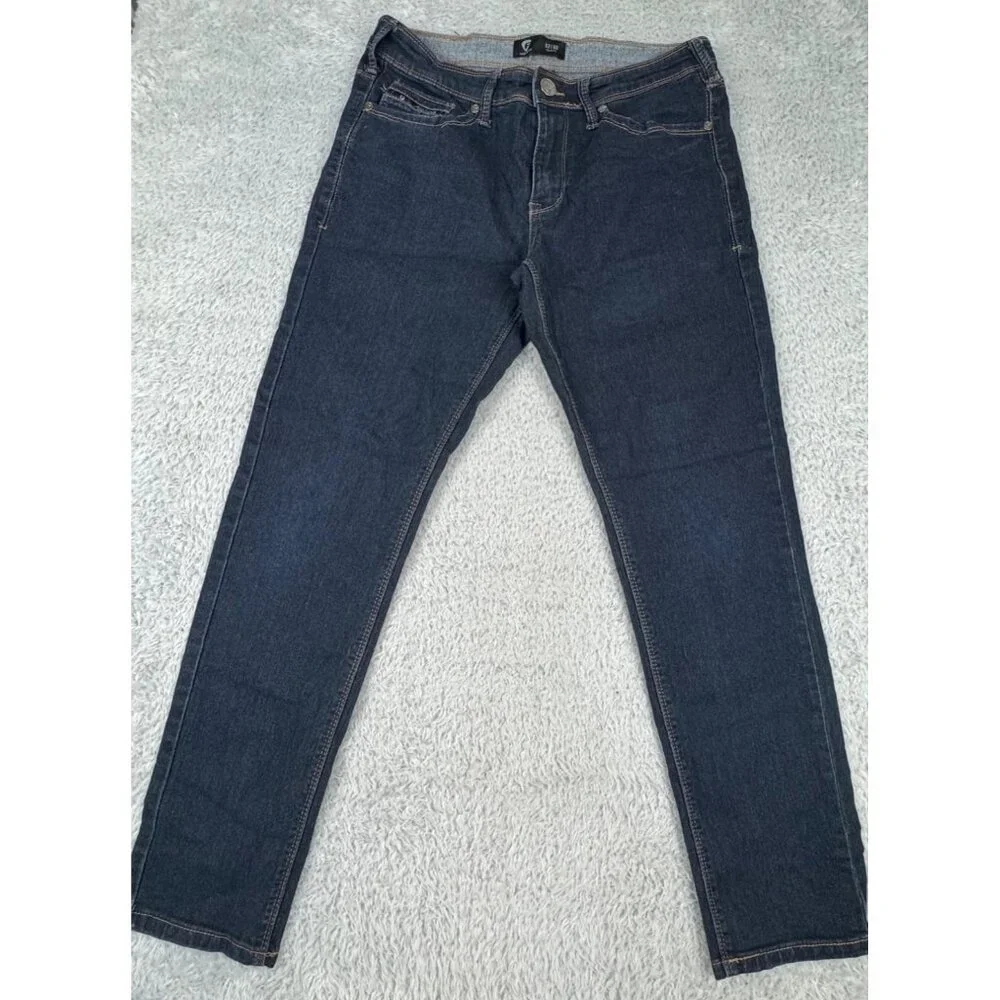 Fried Denim Mens 32/30 Slim Fit Dress Jeans Dark Wash Dinner Comfort - Picture 7 of 12